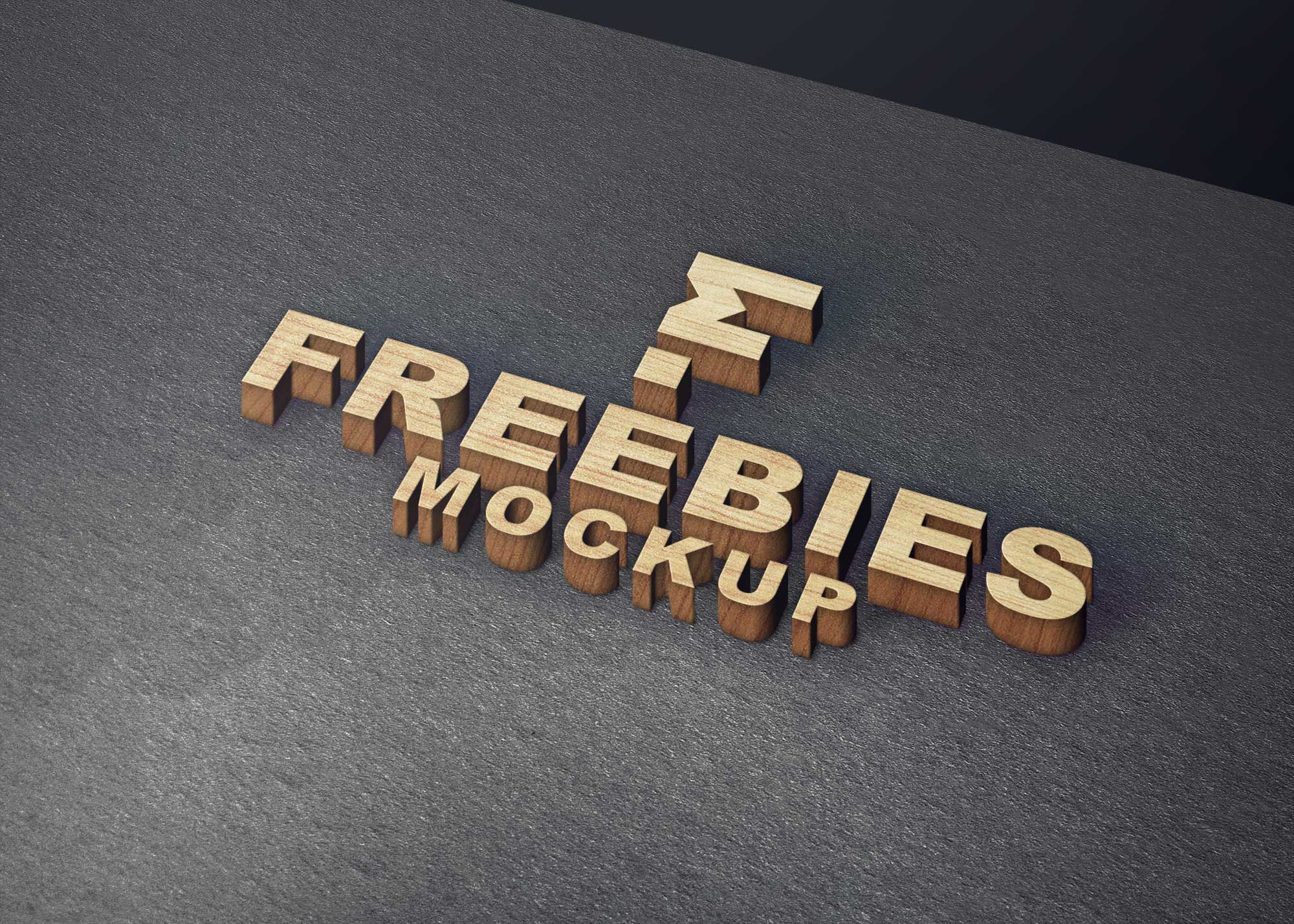 Wood Block Freebies Logo Mockup