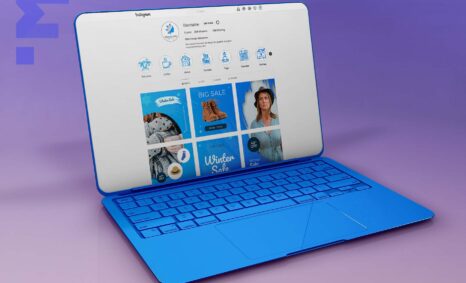 Blue Laptop Instagram Mockup