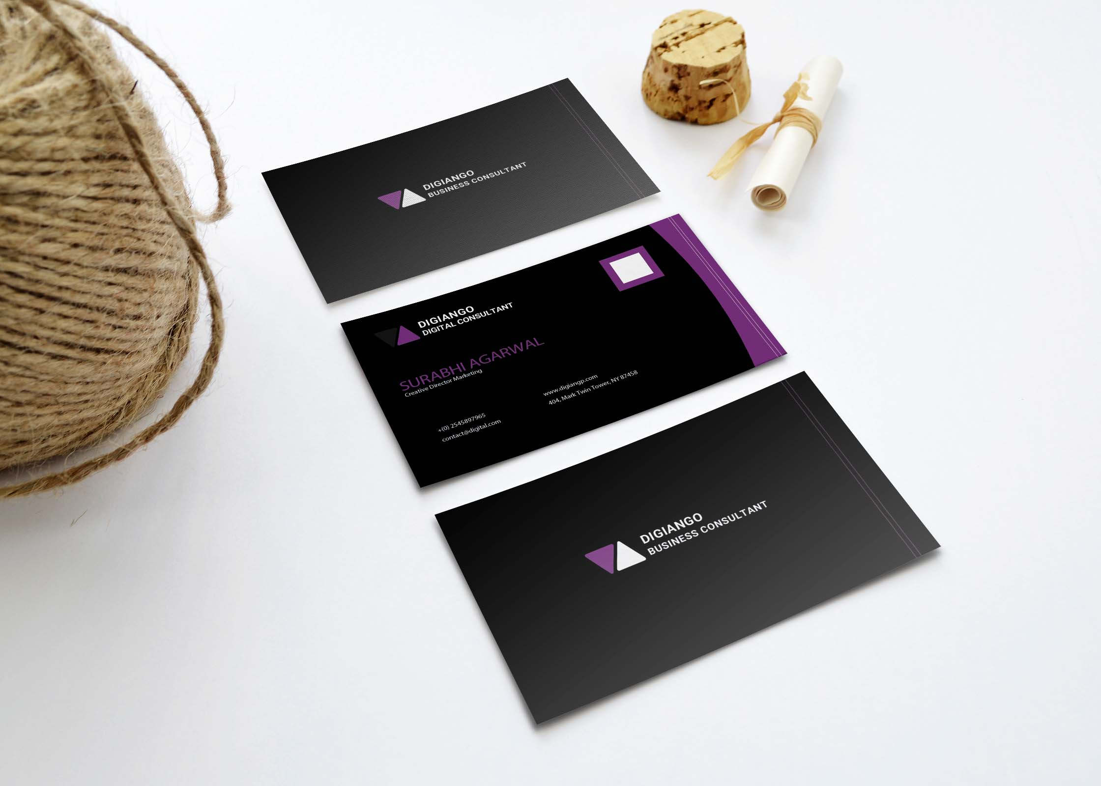Free Black N Purple Business Card Design