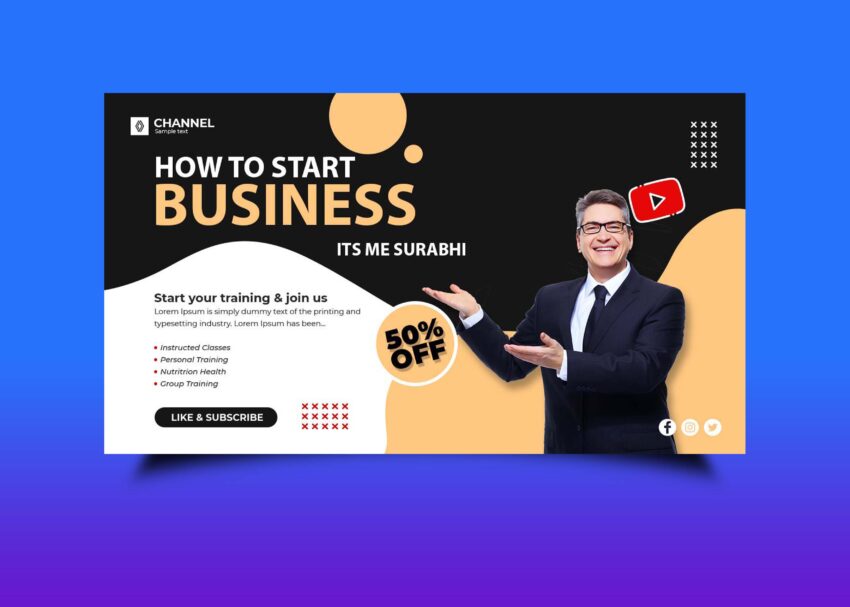 Free Business Startup Youtube Banner