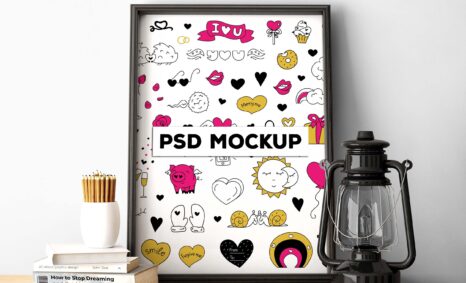 Classic Poster lamp PSD Mockups
