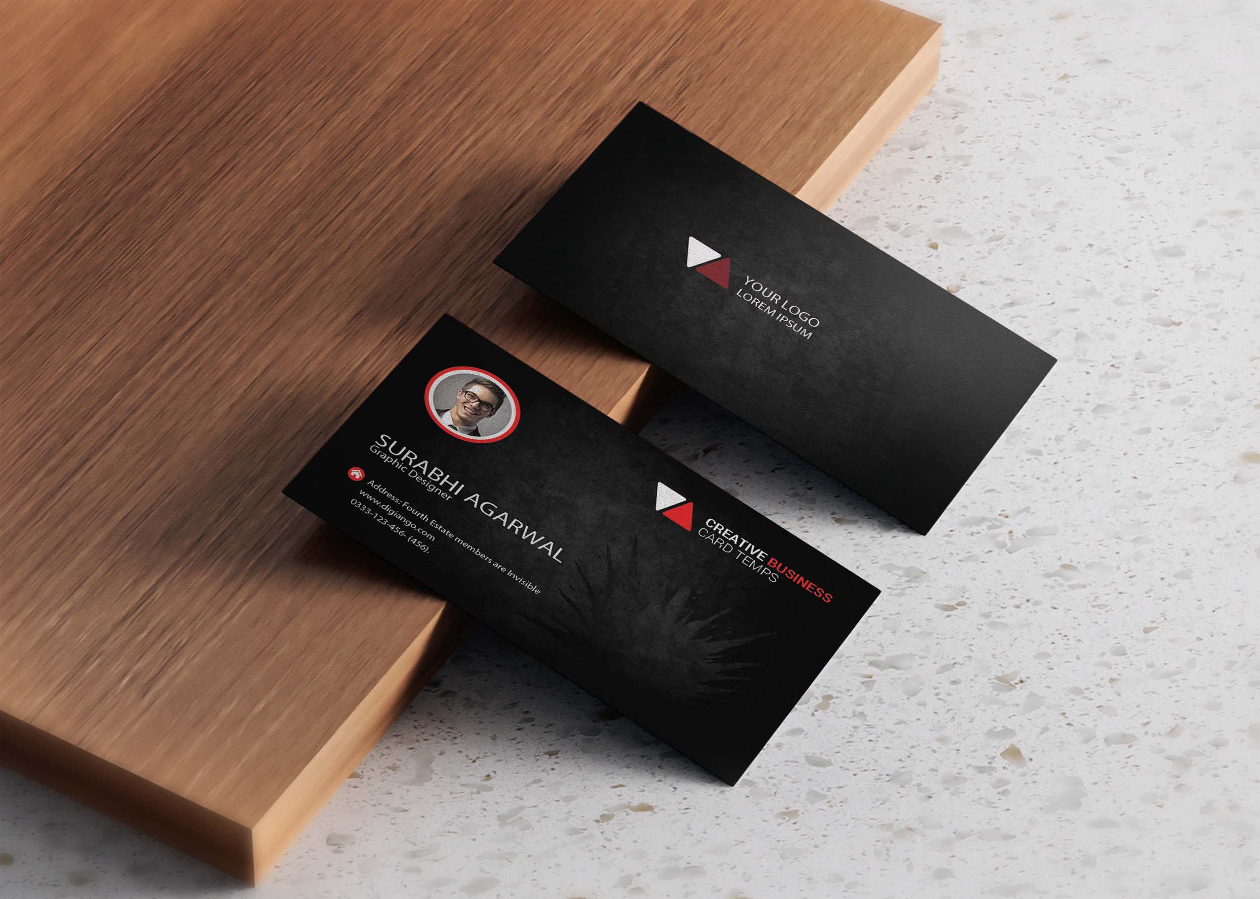 Free Elegant Black Business Card