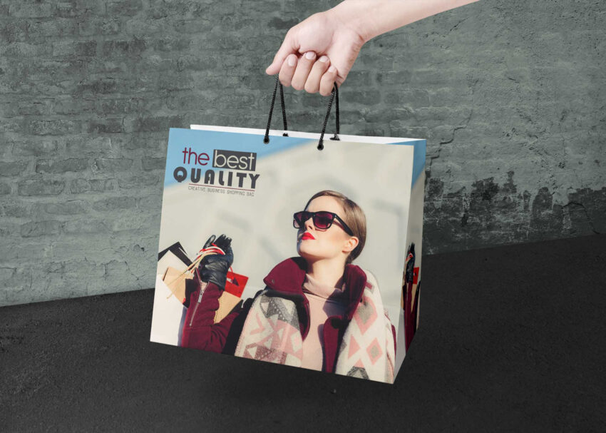 Cute Hanging Shopping Bag Mockup