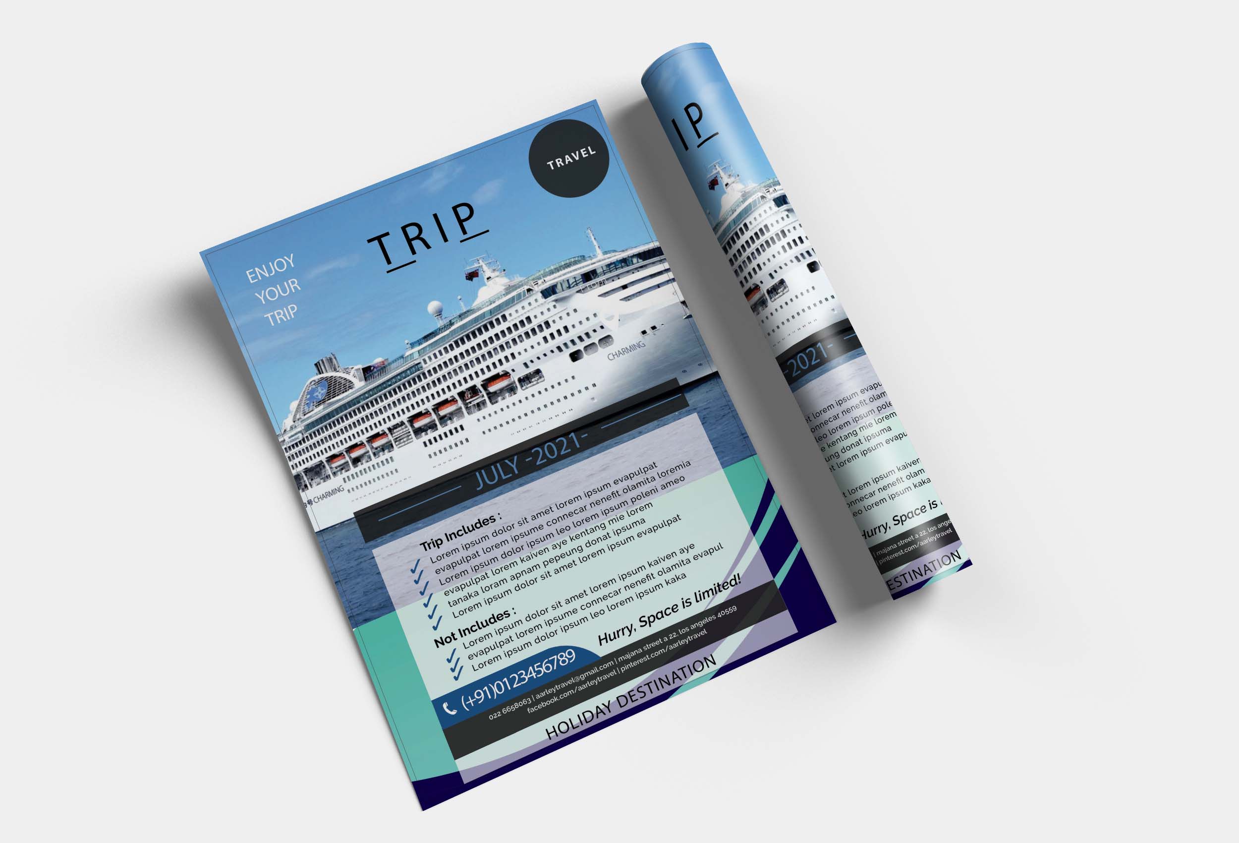 Free Holiday Trip Poster Design