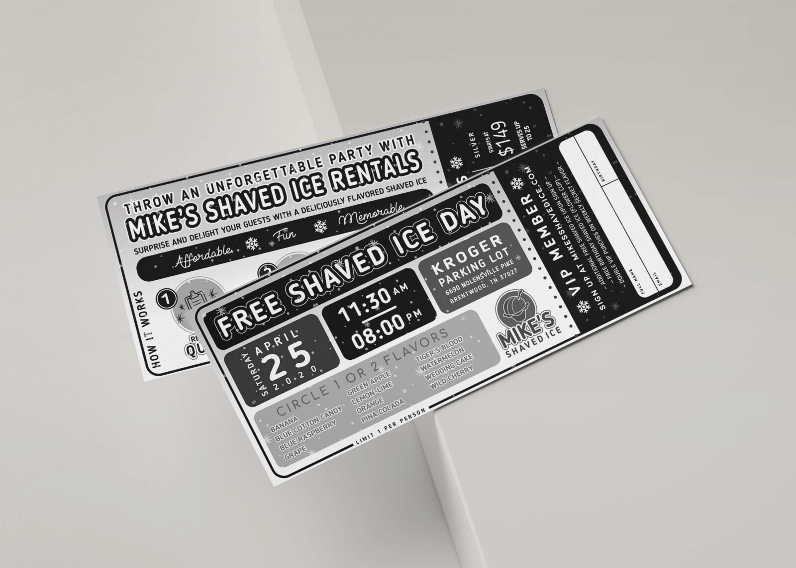 Free Ice Day Ticket Mockup