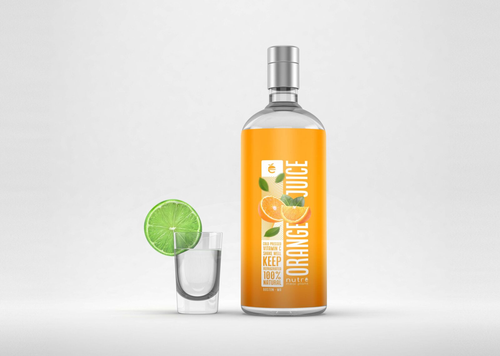 Free Juice Big Bottle Mockup