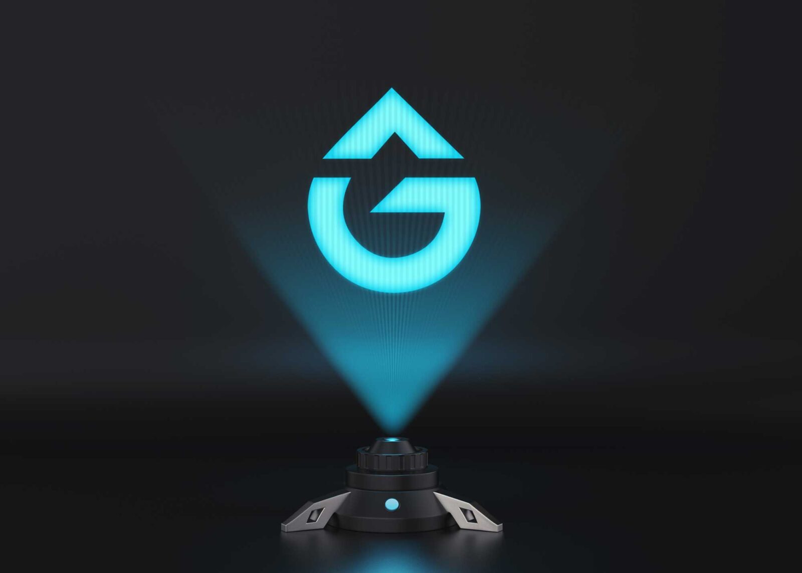 Free Light Hologram Screen Logo Mockup