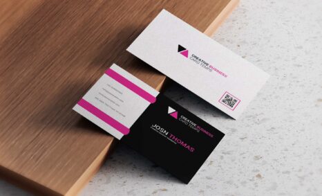 Free Pink & White Visting Business Card Design