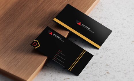 Free Premium Black & Orange Business card Design