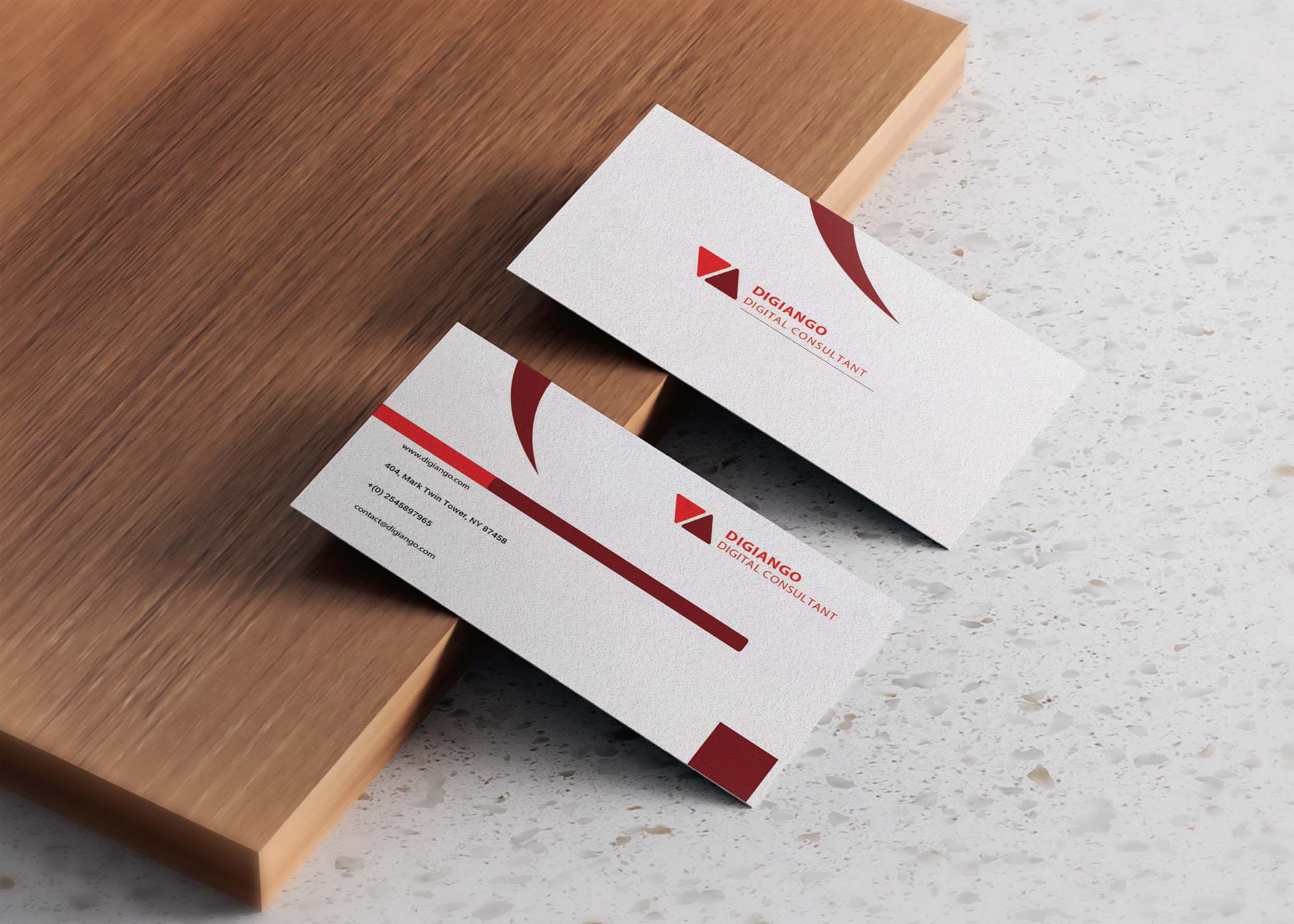 Free Red Visiting Business Card Design