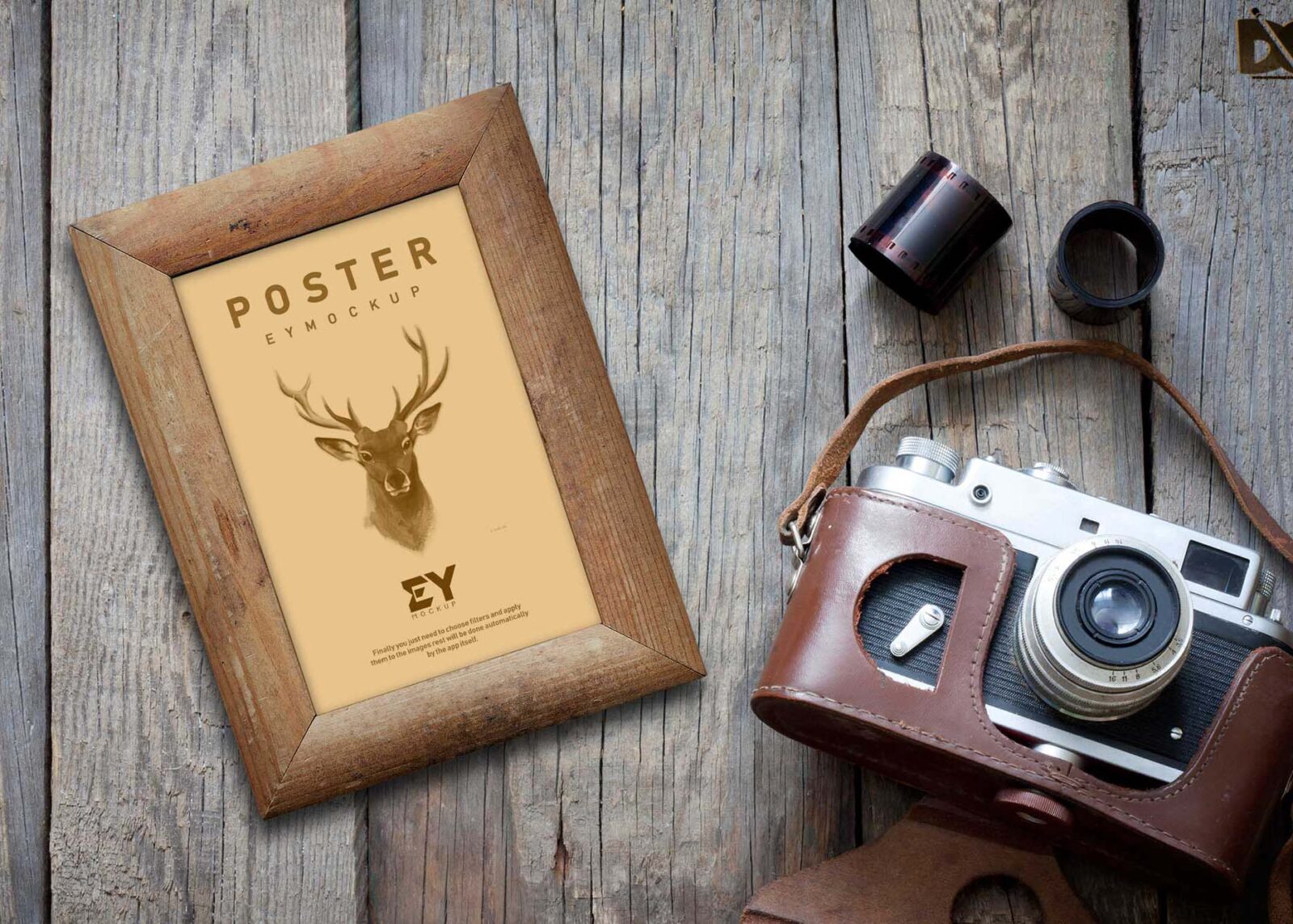 Classic Wooden Photo Frame Mockup