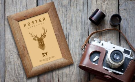 Classic Wooden Photo Frame Mockup