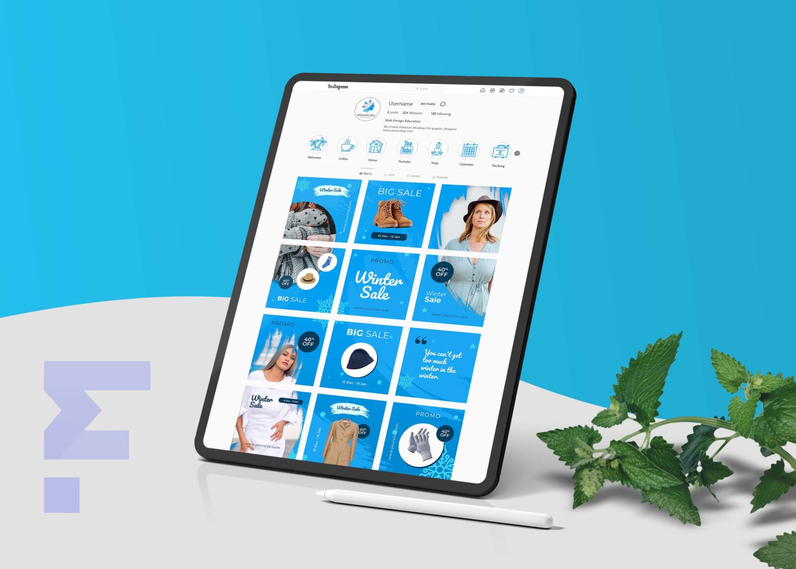 Instagram Tablet Mockup