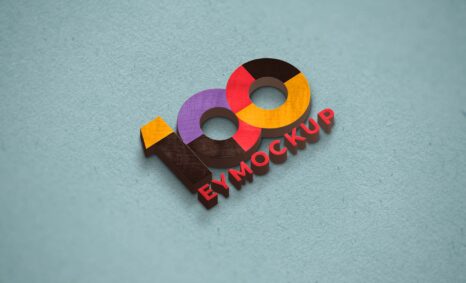 3D Colorful Logo Mockup