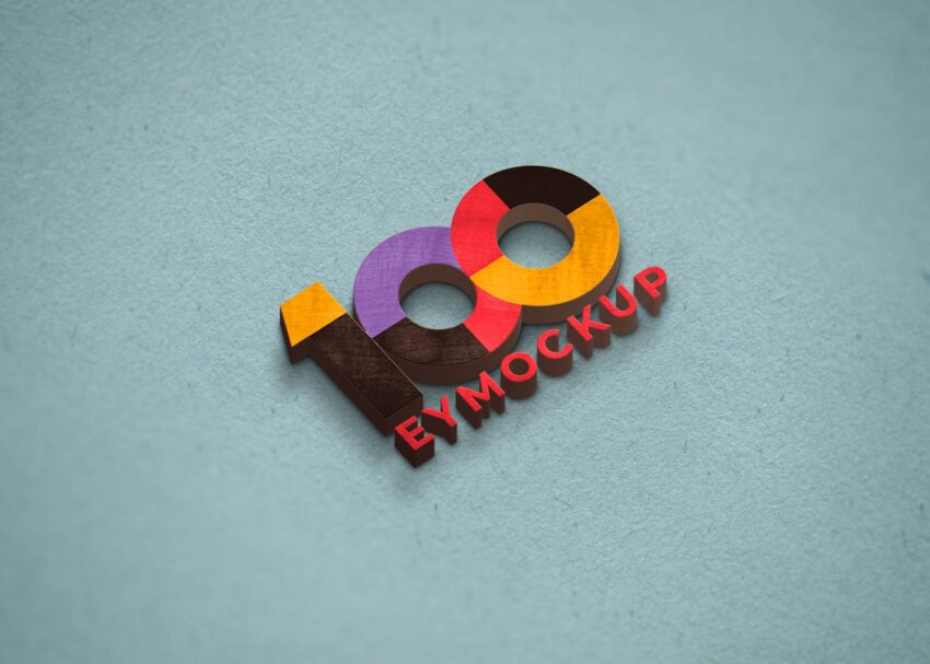 3D Colorful Logo Mockup