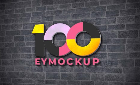 3D Office Wall Logo Mockup