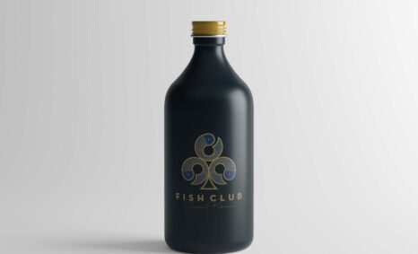 Premium Black Glass Bottle Mockup