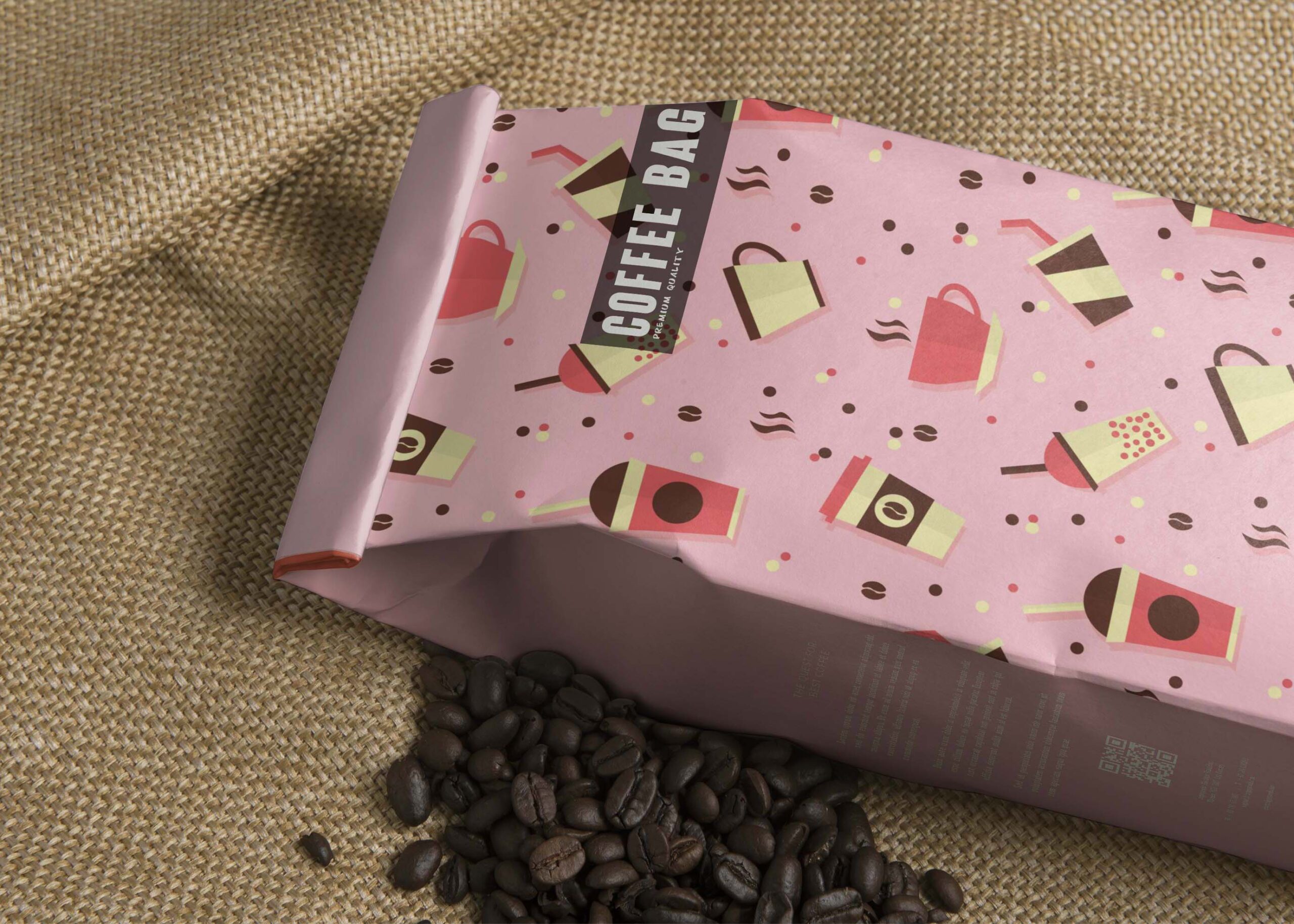 Premium Coffee Bag Label Mockup