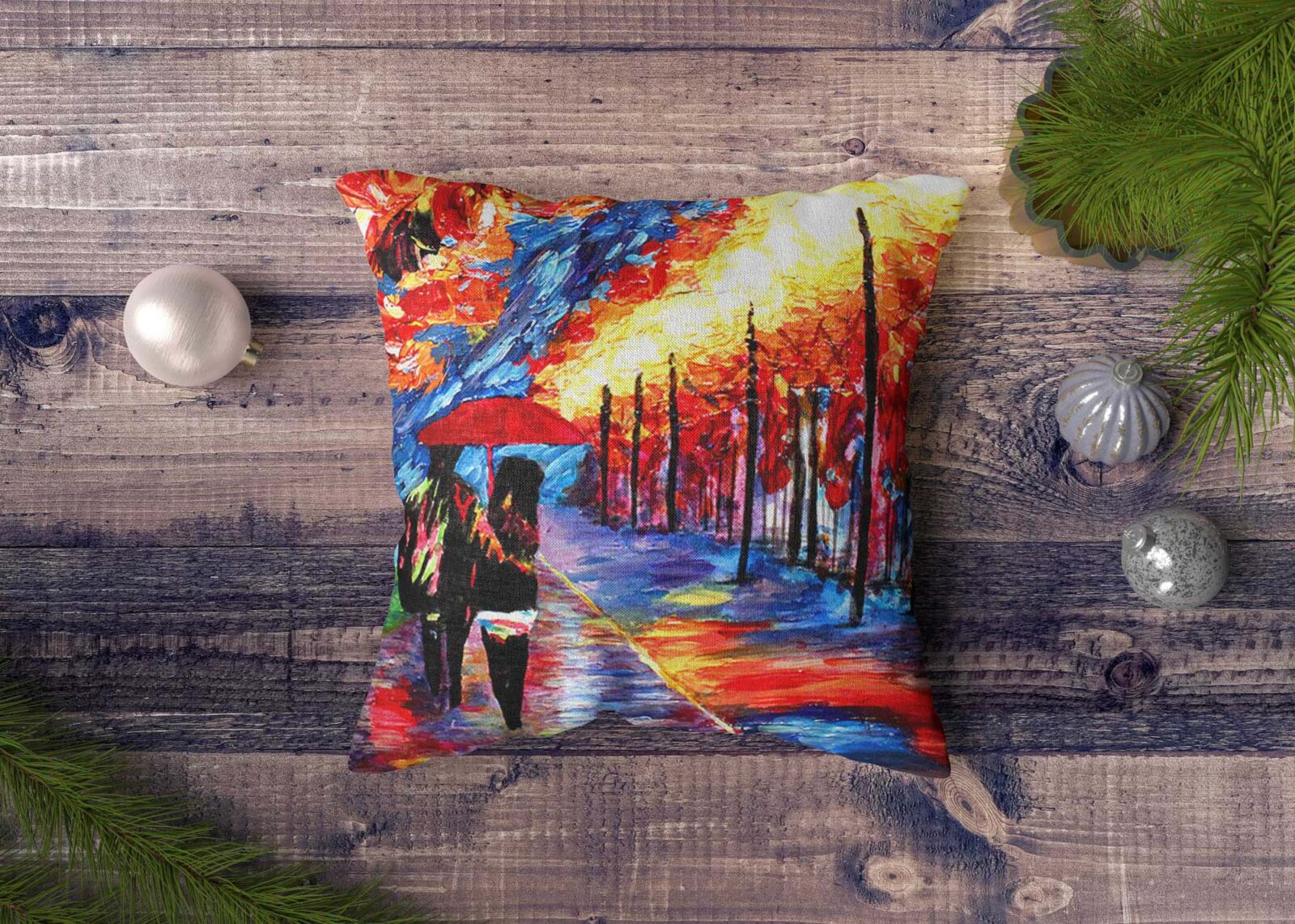 Aesthetic Square Pillow Mock Up