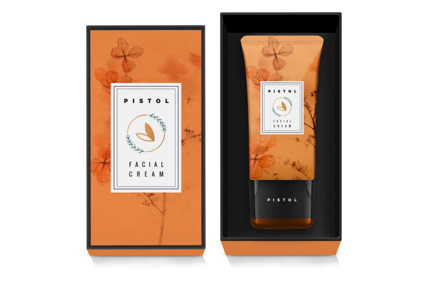 Pistol Facial Cream Box Mockup