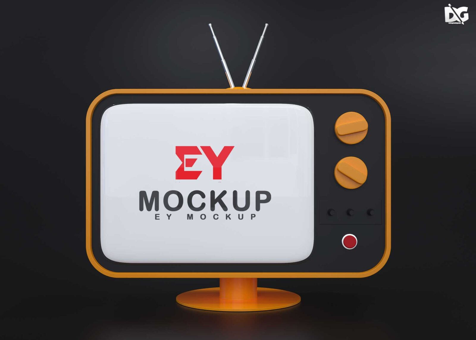 Old Style TV Logo Mockup
