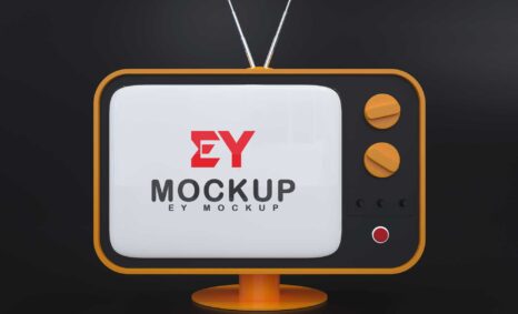 Old Style TV Logo Mockup