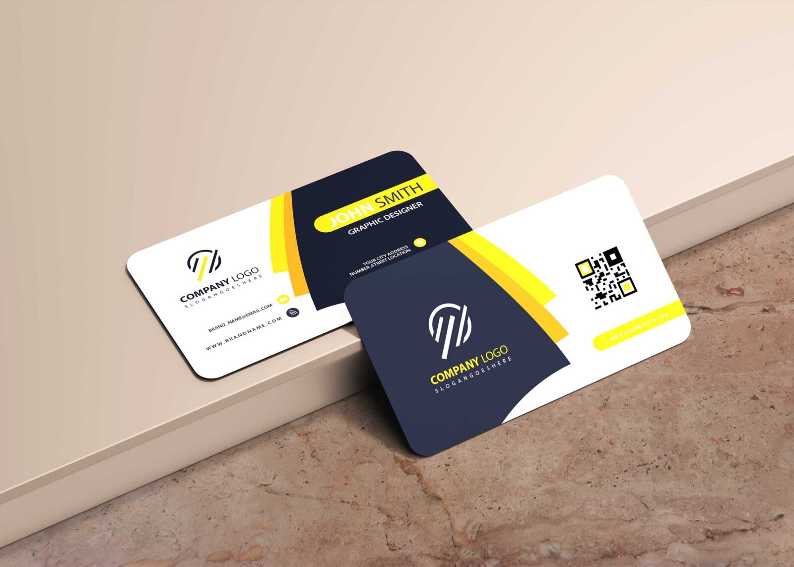 John Smith Business Card Mockup