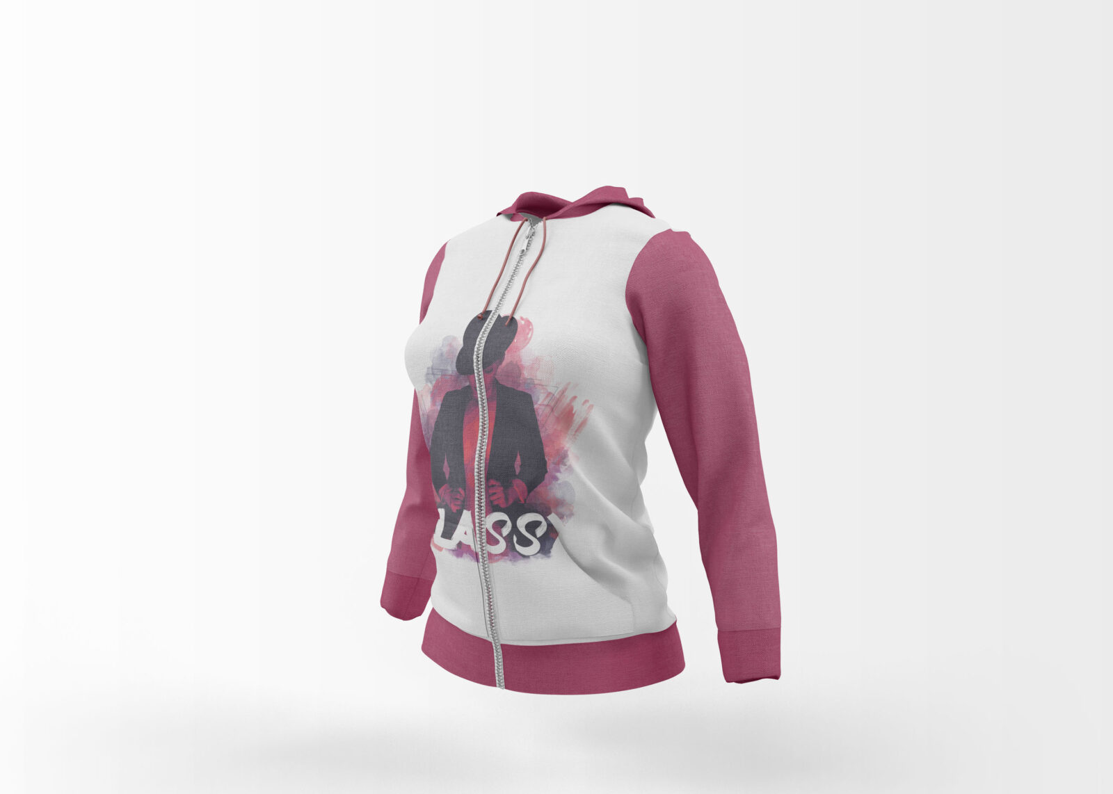 Girl Pink Hoodie Mockup