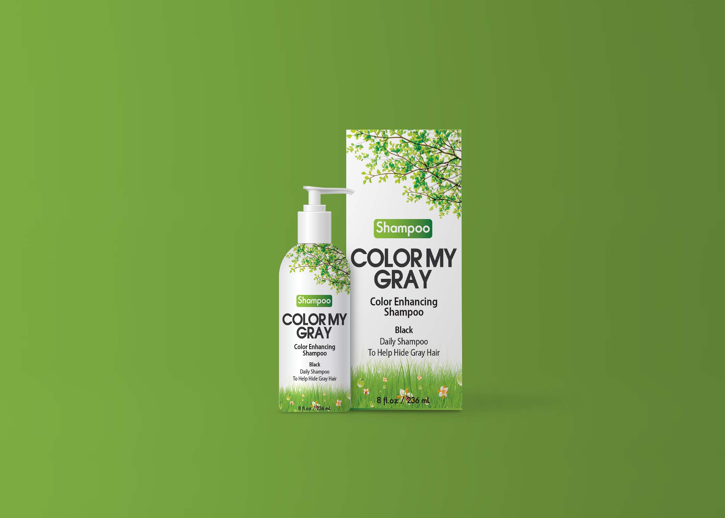 Color My Gray Shampoo Bottle Mockup