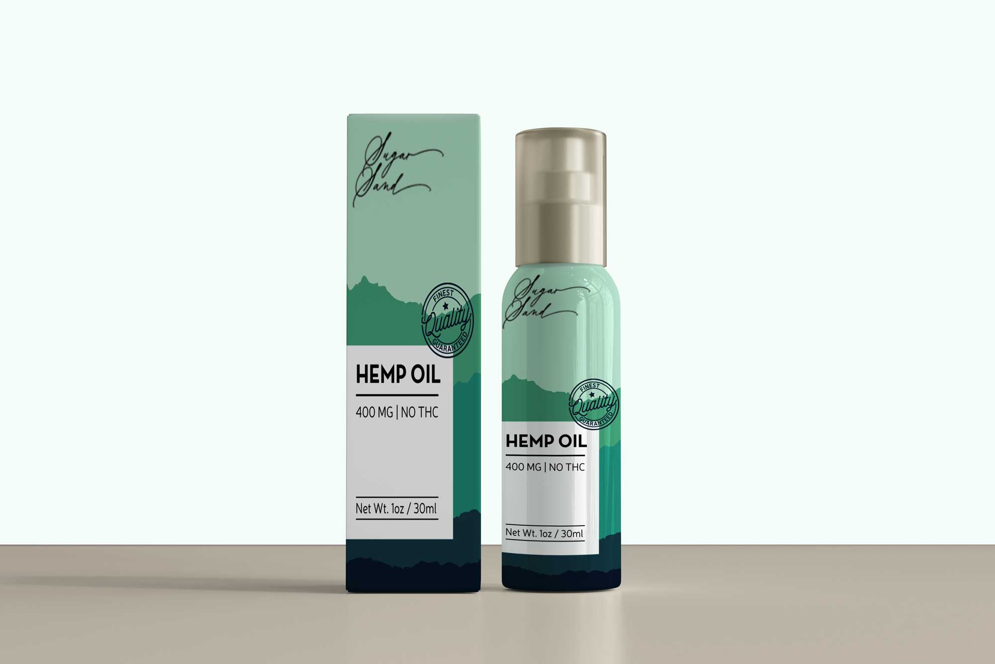 Hemp Oil Pump Bottle Mockup