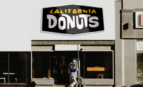 California Donuts Storefront 3D Logo Mockup