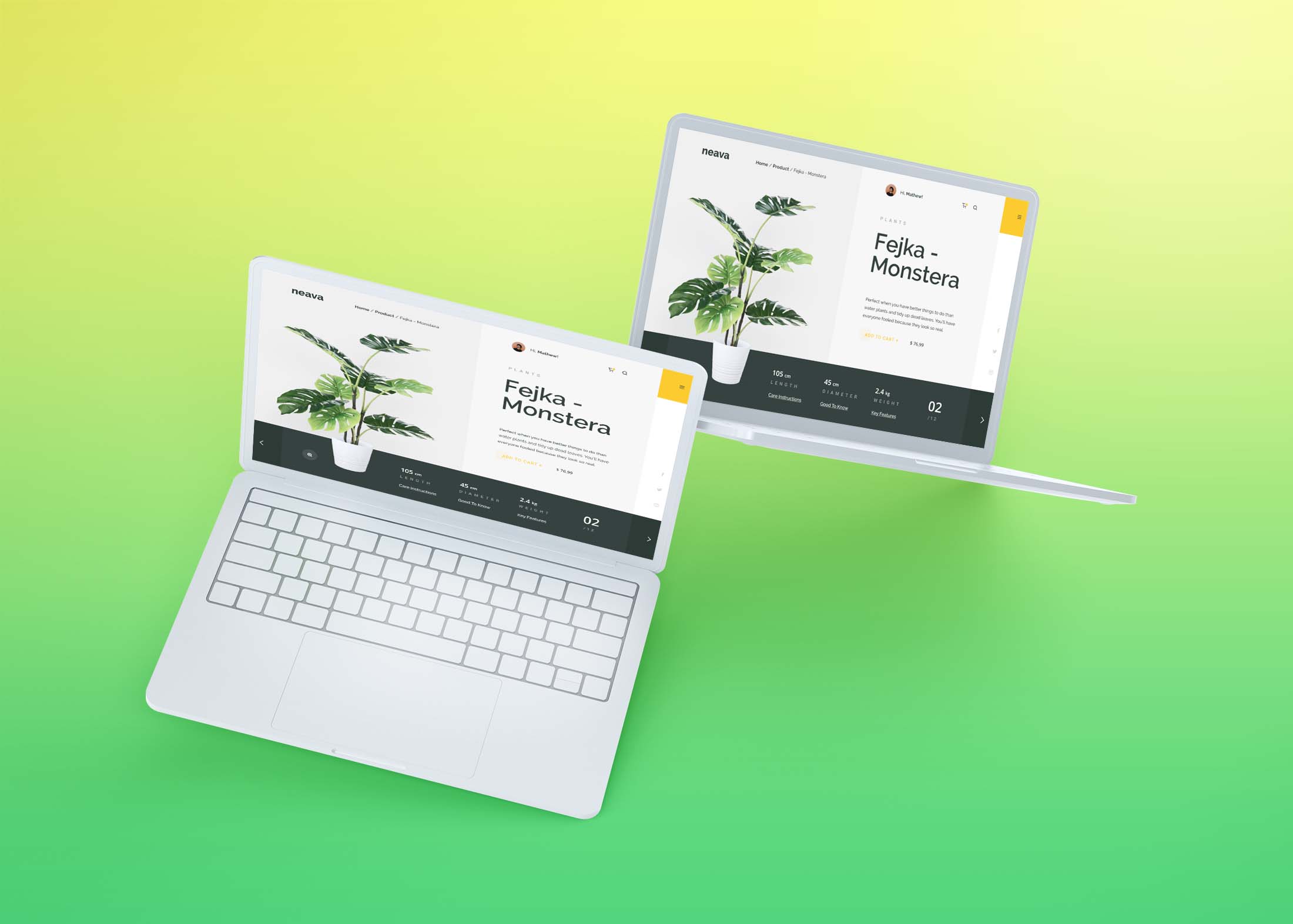 Hovering MacBook Mockup