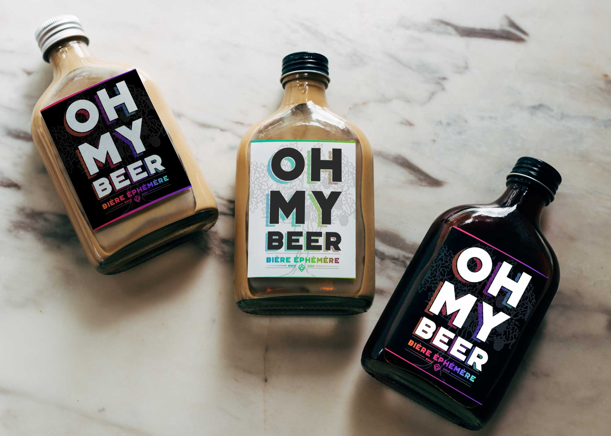 Oh My Beer Bottle Labels Mockup