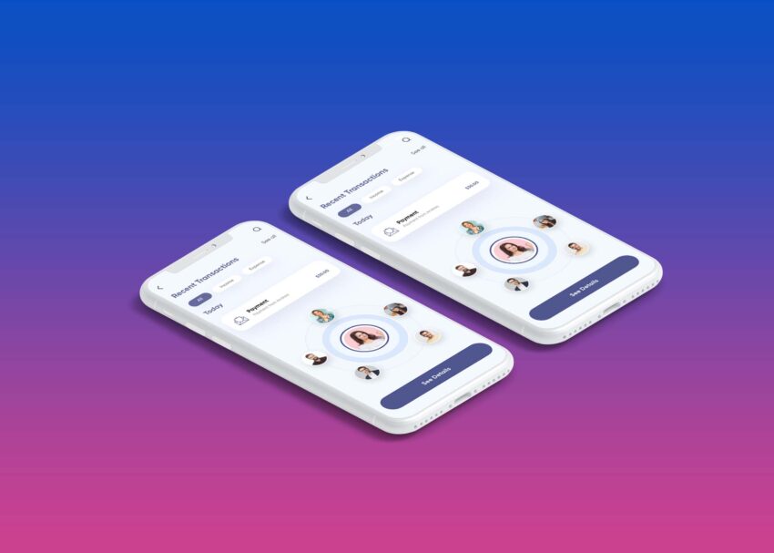 Clean Phone App PSD Mockup