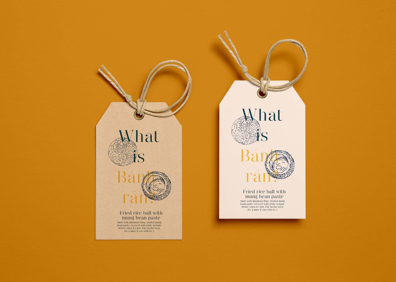 Fried Rice Ball Tag Mockup