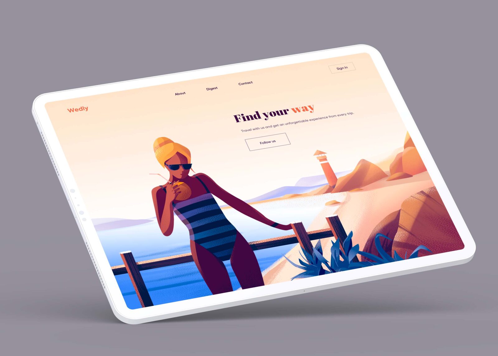 Free Fabulous iPad Tablet Landscape Mockup
