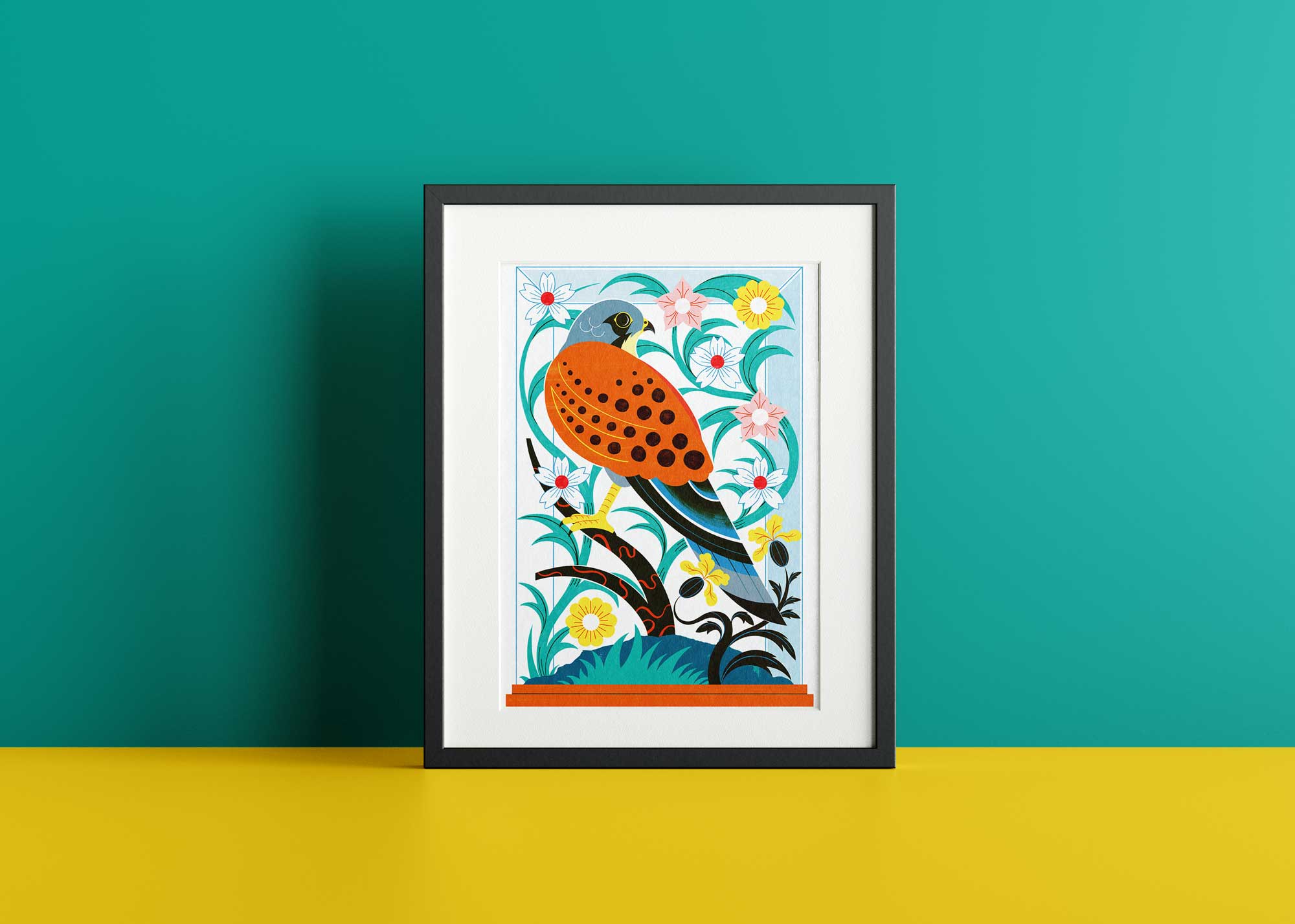 Beautiful Bird Frame Poster Mockup