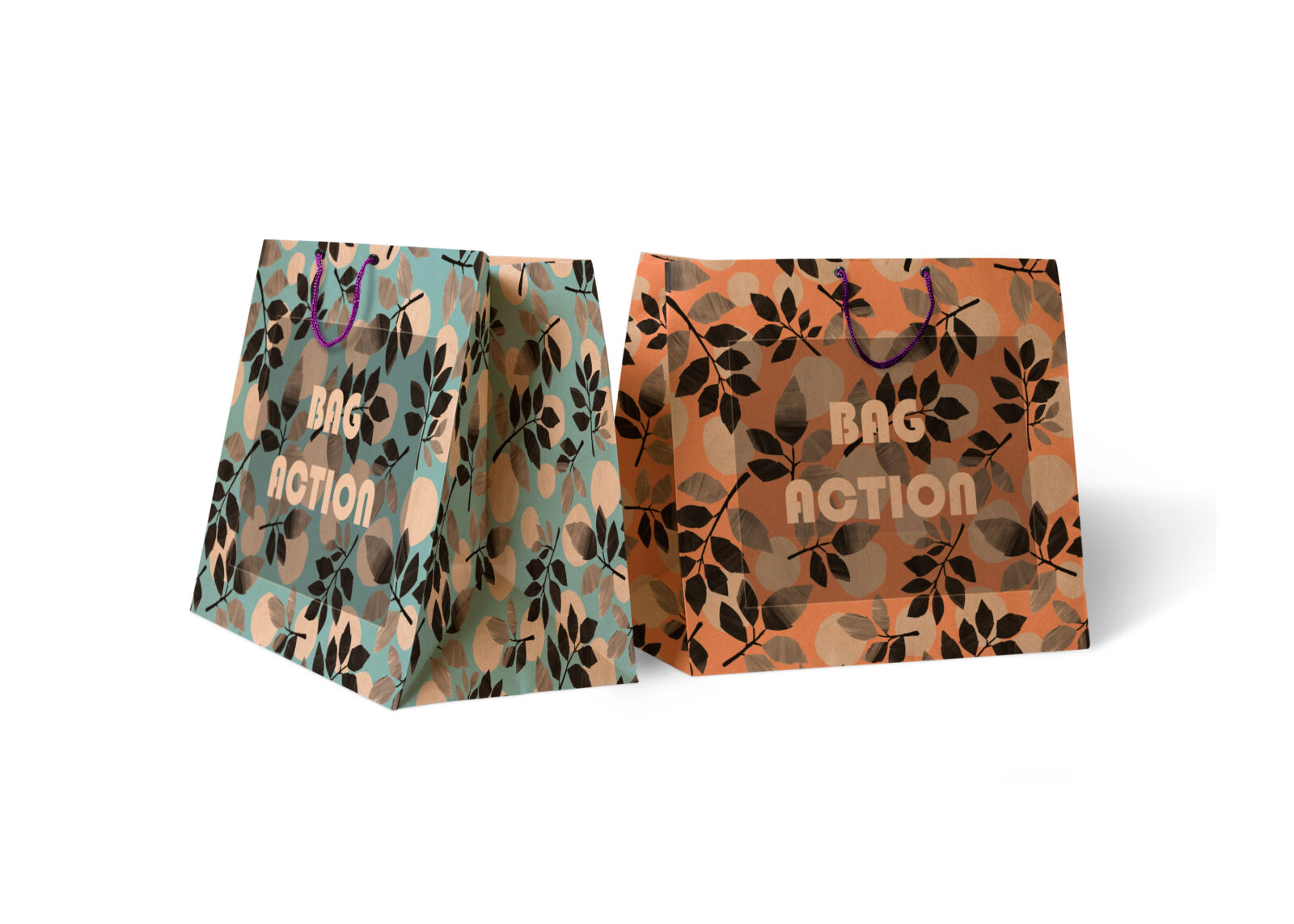 Animal Printed Shopping Bag Label Mockup