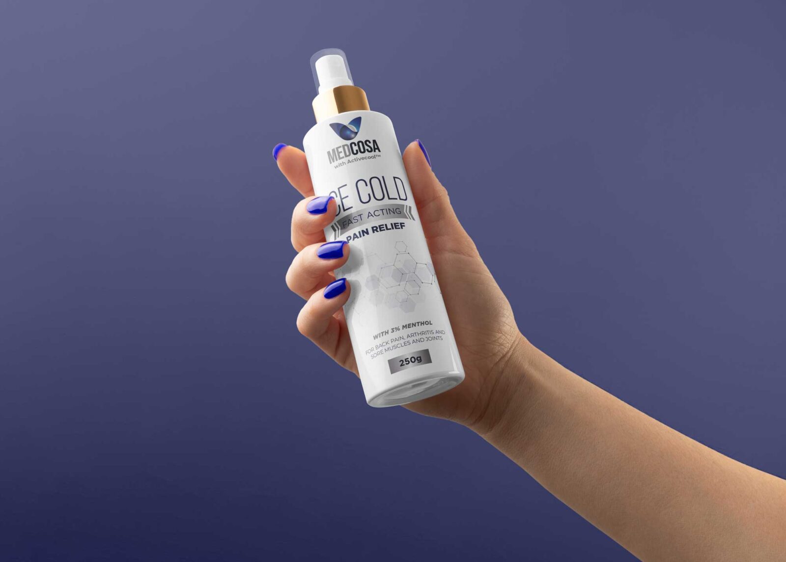 Medcosa Pain Relief Spray Bottle Mockup