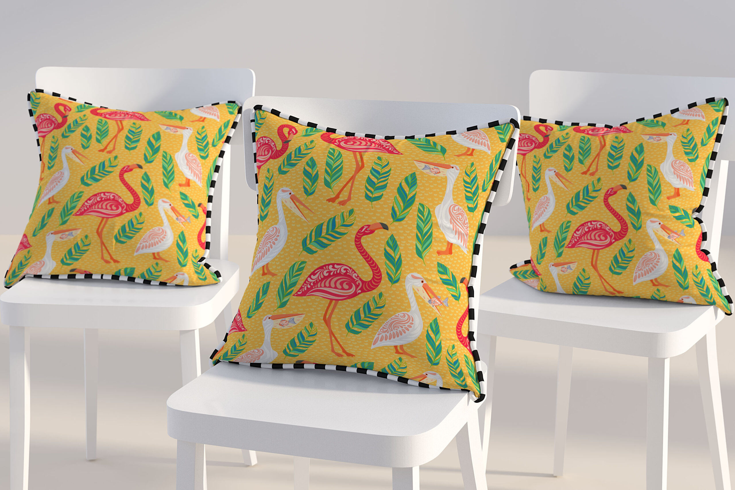 Simple Square Pillow Design Mockup