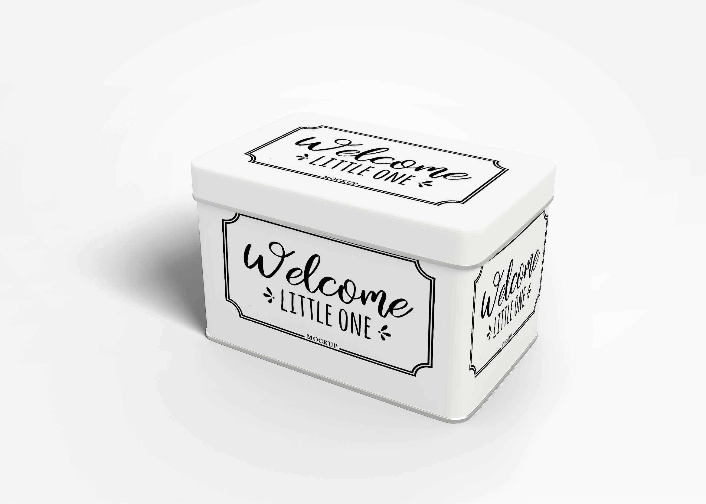 Premium Square Label Box Mockup