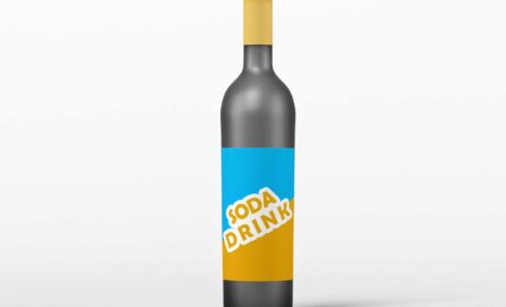 Premium Soda Glass Bottle Mockup