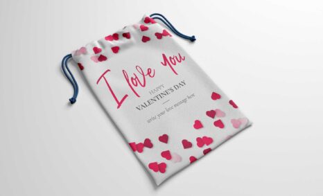 Mini Heart Printed Clothes Pouch Mockup