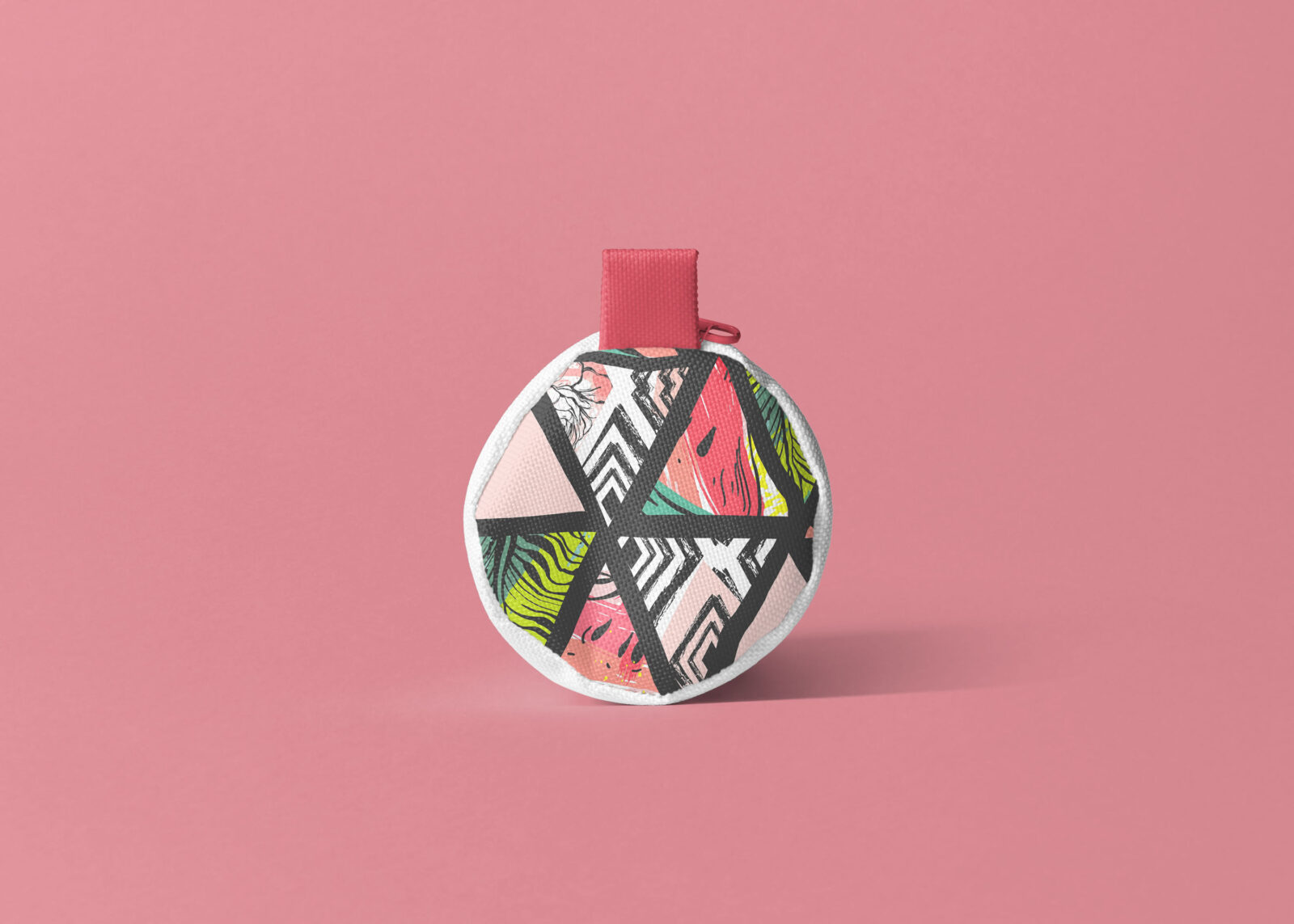 Round Printed Small Pencil Bag Mockup