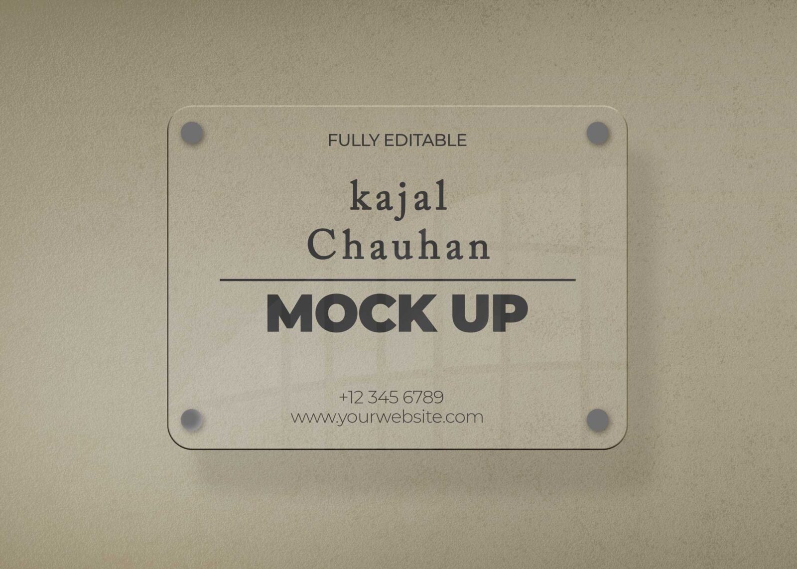 Transparent Home Name Plate Mockup