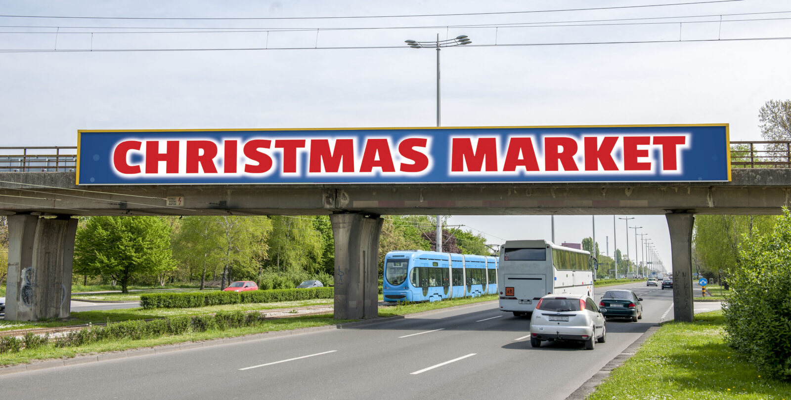 Two Way Road Billboard Mockup