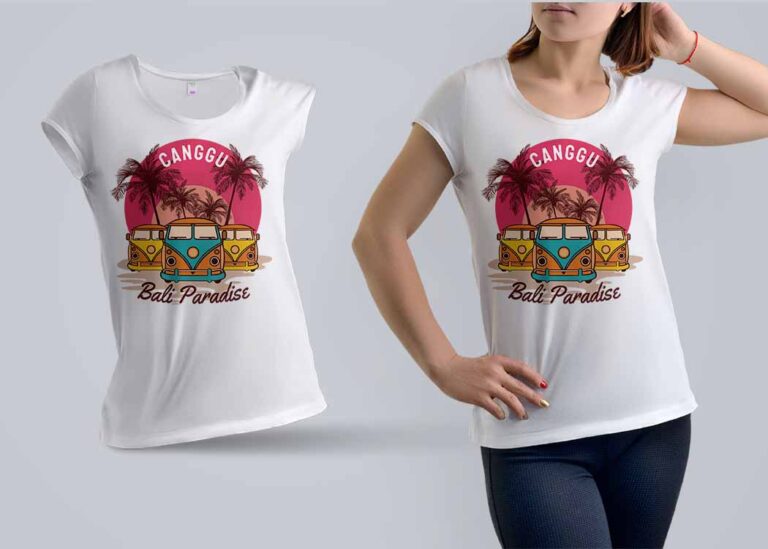 Women Beach View T-shirt Design