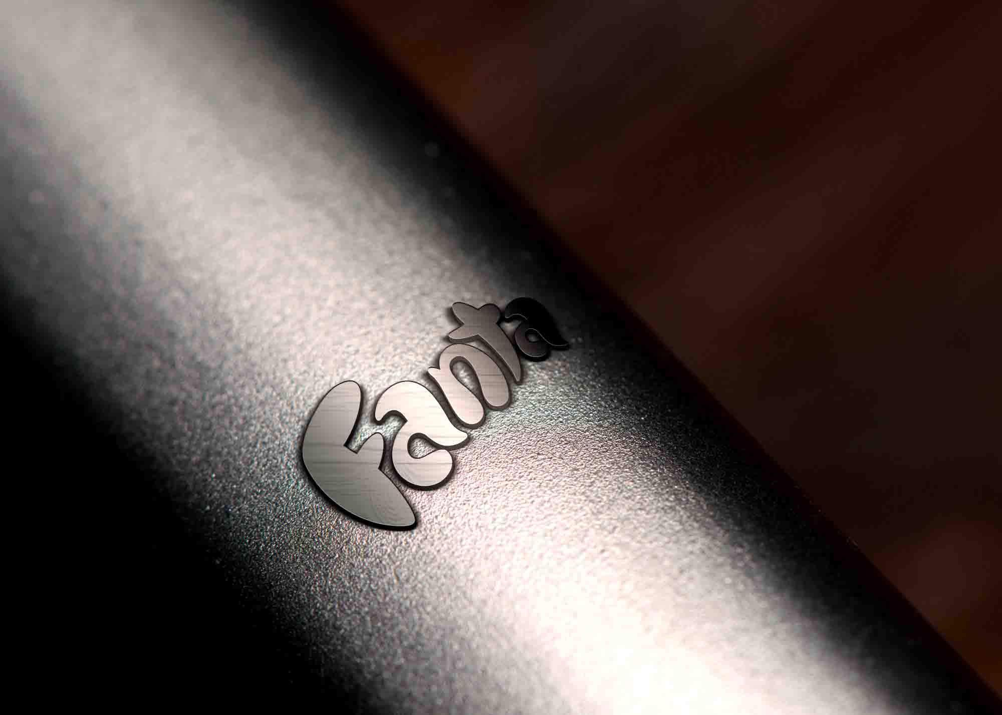 Free Black Metal Logo Mockup