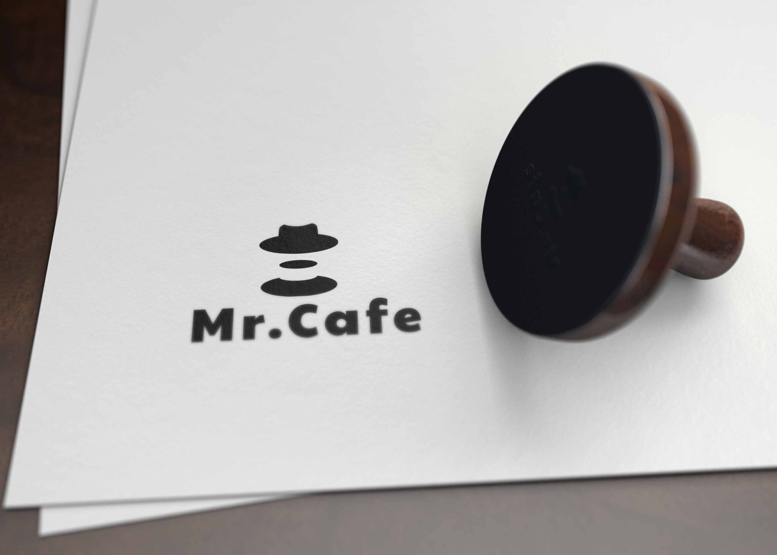 Free Black Stamp Logo Mockup