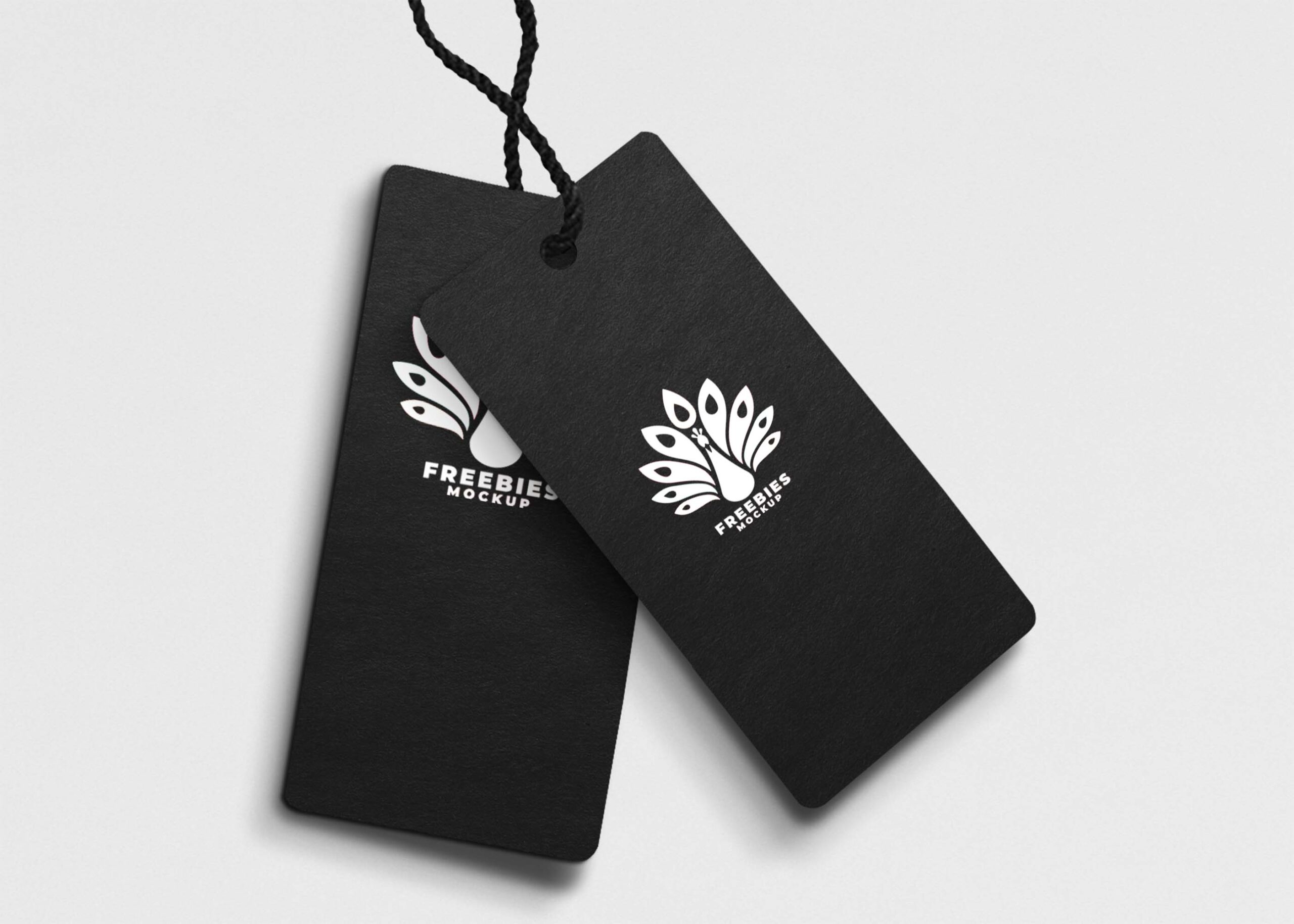 Free Black Tag Mockup